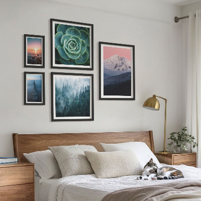 Set di 5 quadri Paesaggi montagne mare boho