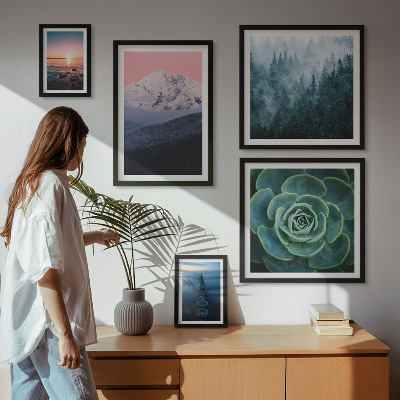 Set di 5 quadri Paesaggi montagne mare boho