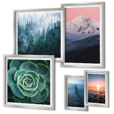 Set di 5 quadri Paesaggi montagne mare boho