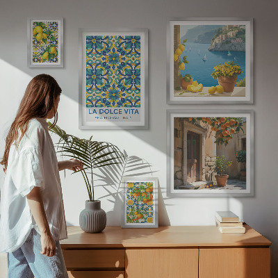 Set di quadri incorniciati fiori di agrumi italiani della Amalfi