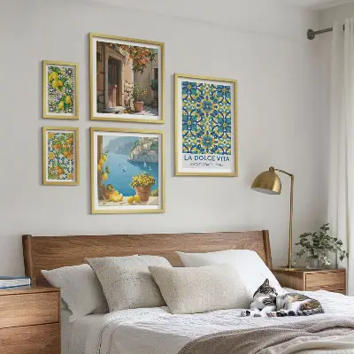 Set di quadri incorniciati con fiori di agrumi della costiera amalfitana