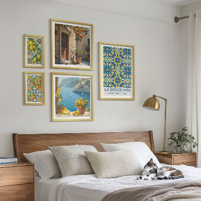 Set di quadri incorniciati fiori di agrumi italiani della Amalfi