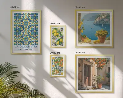 Set di quadri incorniciati con fiori di agrumi della costiera amalfitana