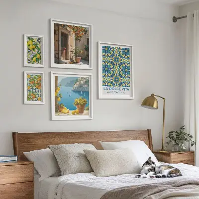 Set di quadri incorniciati con fiori di agrumi della costiera amalfitana