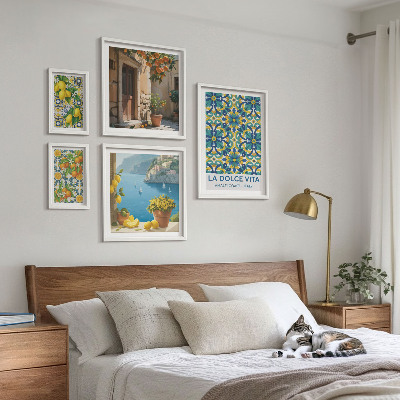 Set di quadri incorniciati fiori di agrumi italiani della Amalfi