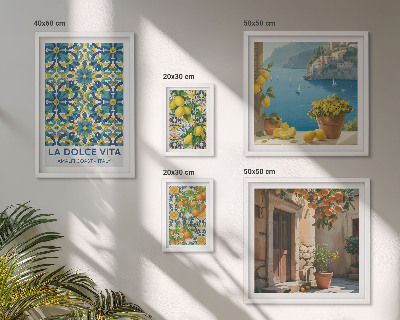 Set di quadri incorniciati fiori di agrumi italiani della Amalfi