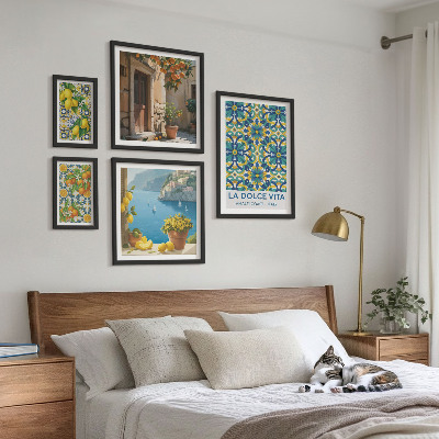 Set di quadri incorniciati fiori di agrumi italiani della Amalfi