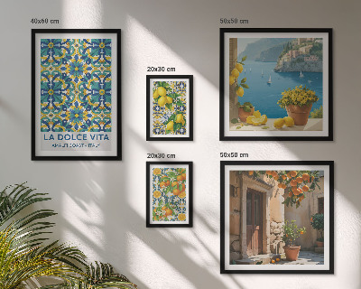 Set di quadri incorniciati fiori di agrumi italiani della Amalfi