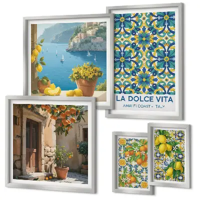 Set di quadri incorniciati con fiori di agrumi della costiera amalfitana