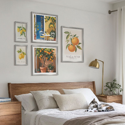 Set di 5 quadri Stile rustico fruttato italiano