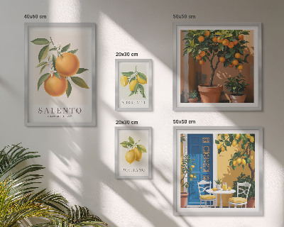 Set di 5 quadri Stile rustico fruttato italiano