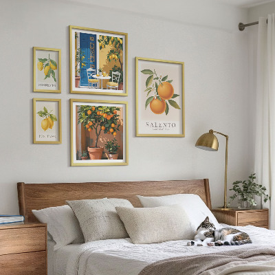 Set di 5 quadri Stile rustico fruttato italiano