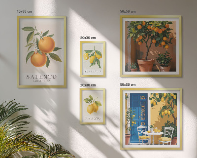 Set di 5 quadri Stile rustico fruttato italiano