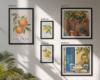 Set di 5 quadri Stile rustico fruttato italiano