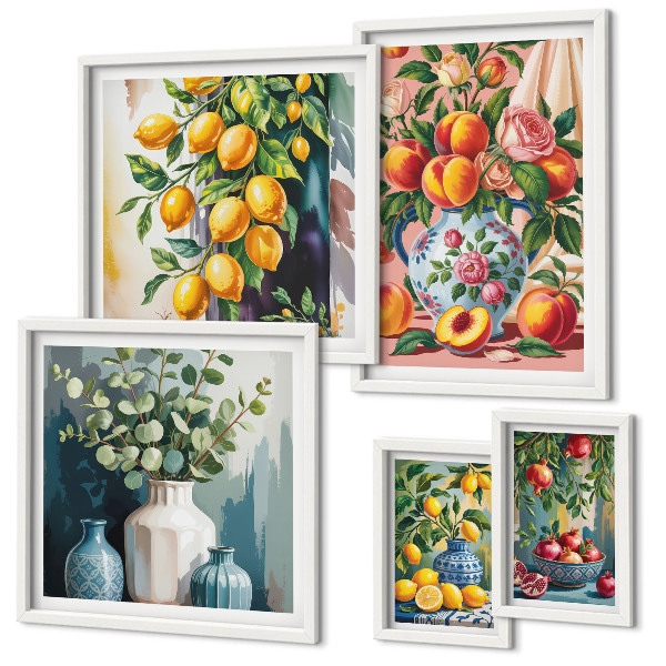 Set di quadri incorniciati Composizioni floreali fruttate