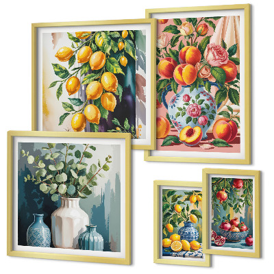 Set di quadri incorniciati Composizioni floreali fruttate