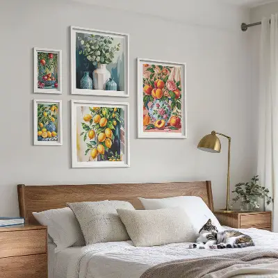 Set di quadri incorniciati con composizioni floreali fruttate