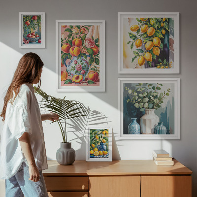 Set di quadri incorniciati Composizioni floreali fruttate