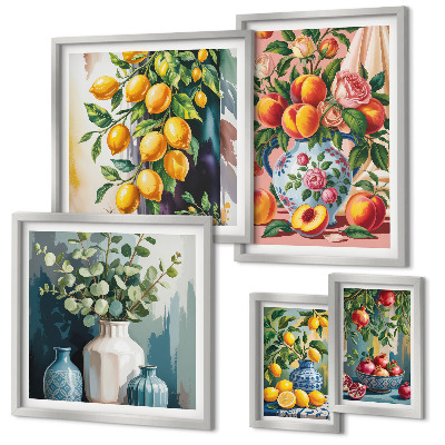 Set di quadri incorniciati Composizioni floreali fruttate