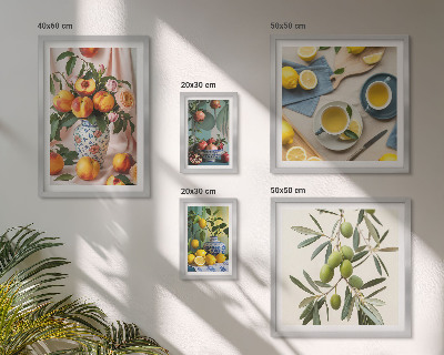 Polittico con cornice Decorazione rustica con frutta e fiori