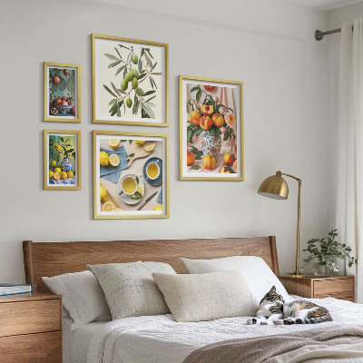 Polittico con cornice Decorazione rustica con frutta e fiori