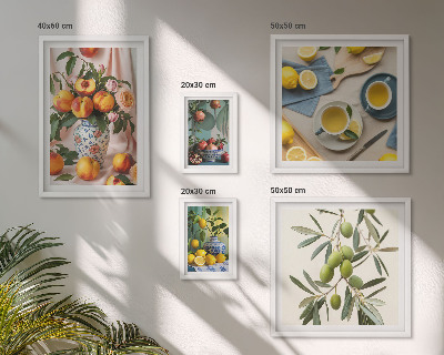 Polittico con cornice Decorazione rustica con frutta e fiori