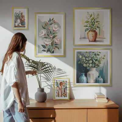 Set di quadri incorniciati Eleganti decorazioni vegetali per la cucina.