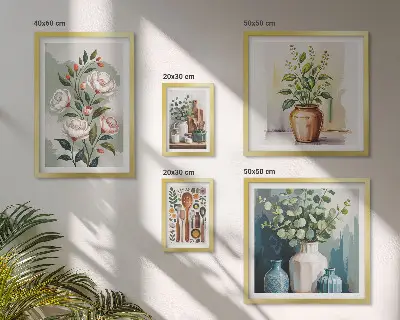 Set di quadri incorniciati decorazioni vegetali eleganti per la cucina
