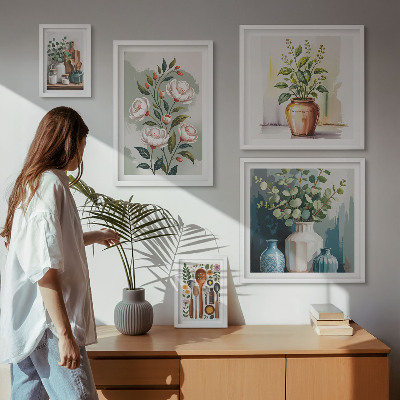 Set di quadri incorniciati Eleganti decorazioni vegetali per la cucina.