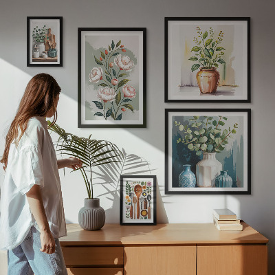 Set di quadri incorniciati Eleganti decorazioni vegetali per la cucina.