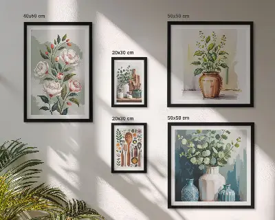 Set di quadri incorniciati decorazioni vegetali eleganti per la cucina
