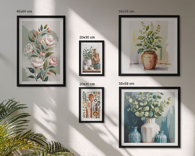 Set di quadri incorniciati Eleganti decorazioni vegetali per la cucina.
