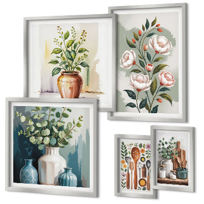 Set di quadri incorniciati Eleganti decorazioni vegetali per la cucina.