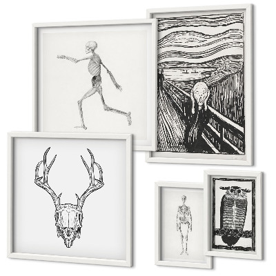 Polittico con cornice arte surrealista natura uomo