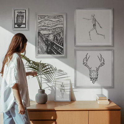 Polittico con cornice arte surrealista natura uomo