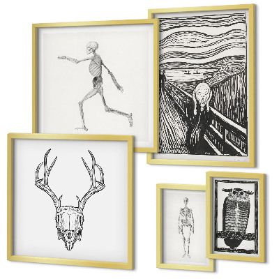 Polittico con cornice arte surrealista natura uomo