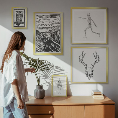 Polittico con cornice arte surrealista natura uomo