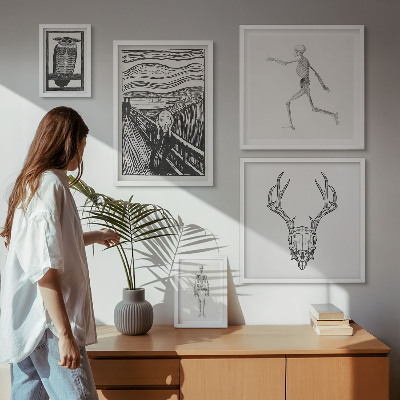 Polittico con cornice arte surrealista natura uomo