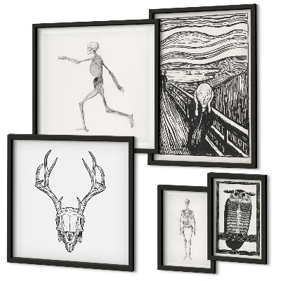 Polittico con cornice arte surrealista natura uomo