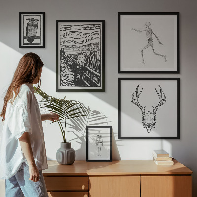 Polittico con cornice arte surrealista natura uomo