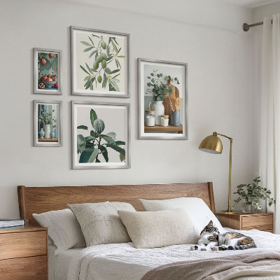 Set di 5 quadri Piante scandinave naturali
