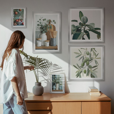 Set di 5 quadri Piante scandinave naturali