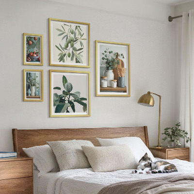 Set di 5 quadri Piante scandinave naturali