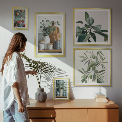 Set di 5 quadri Piante scandinave naturali