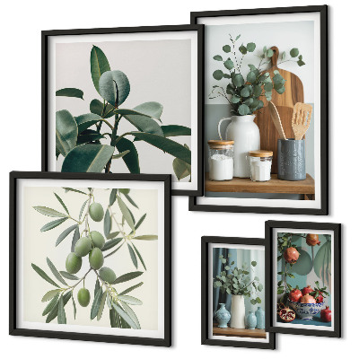 Set di 5 quadri Piante scandinave naturali