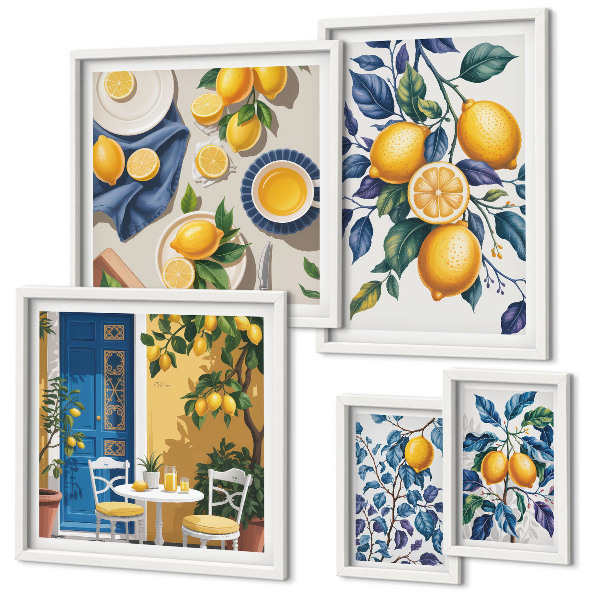 Set di quadri incorniciati Cucina provenzale agli agrumi
