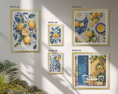Set di quadri incorniciati Cucina provenzale agli agrumi
