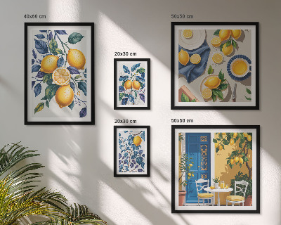 Set di quadri incorniciati Cucina provenzale agli agrumi