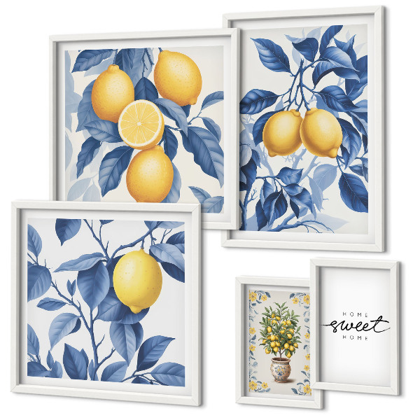 Polittico con cornice Accenti rustici color limone