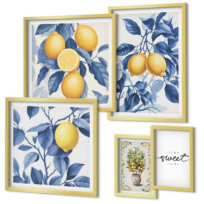 Polittico con cornice Accenti rustici color limone